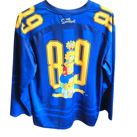 The Simpsons 20th Television Vibrant Blue Long Sleeve Jersey Shirt Men's size S - Picture 2 of 16